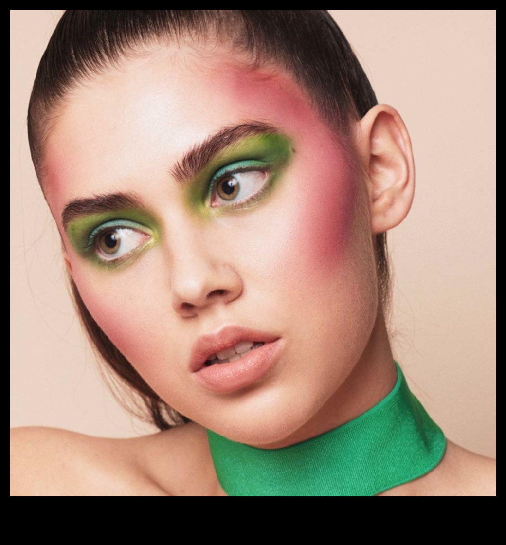 Drosmīgs vaigu sārtums, drosmīgas izvēles iespējas: izteiksmīgas krāsas izskats Glam grimā