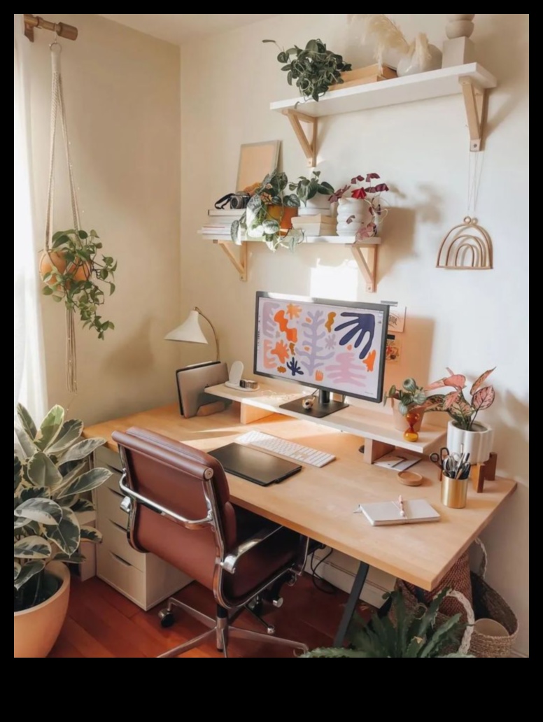 Kā es varu iegūt Bohēmijas biroja dekoru ar krāsainiem Boho galda piederumiem?