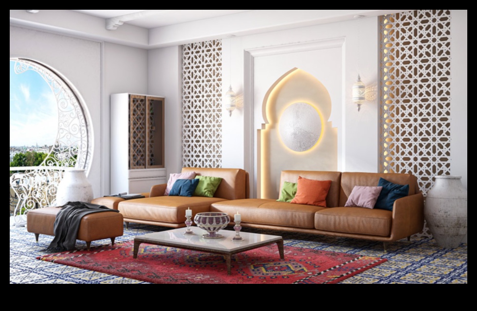 Marokas viesistabas dekoru iedvesmas