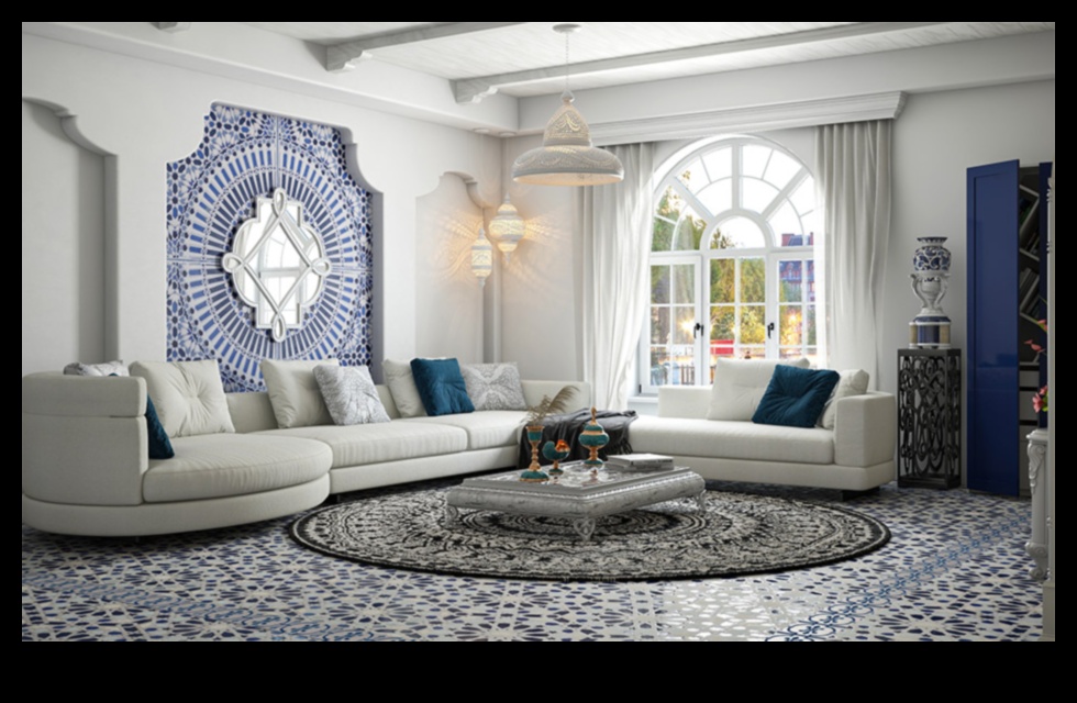 Marokas viesistabas dekoru iedvesmas