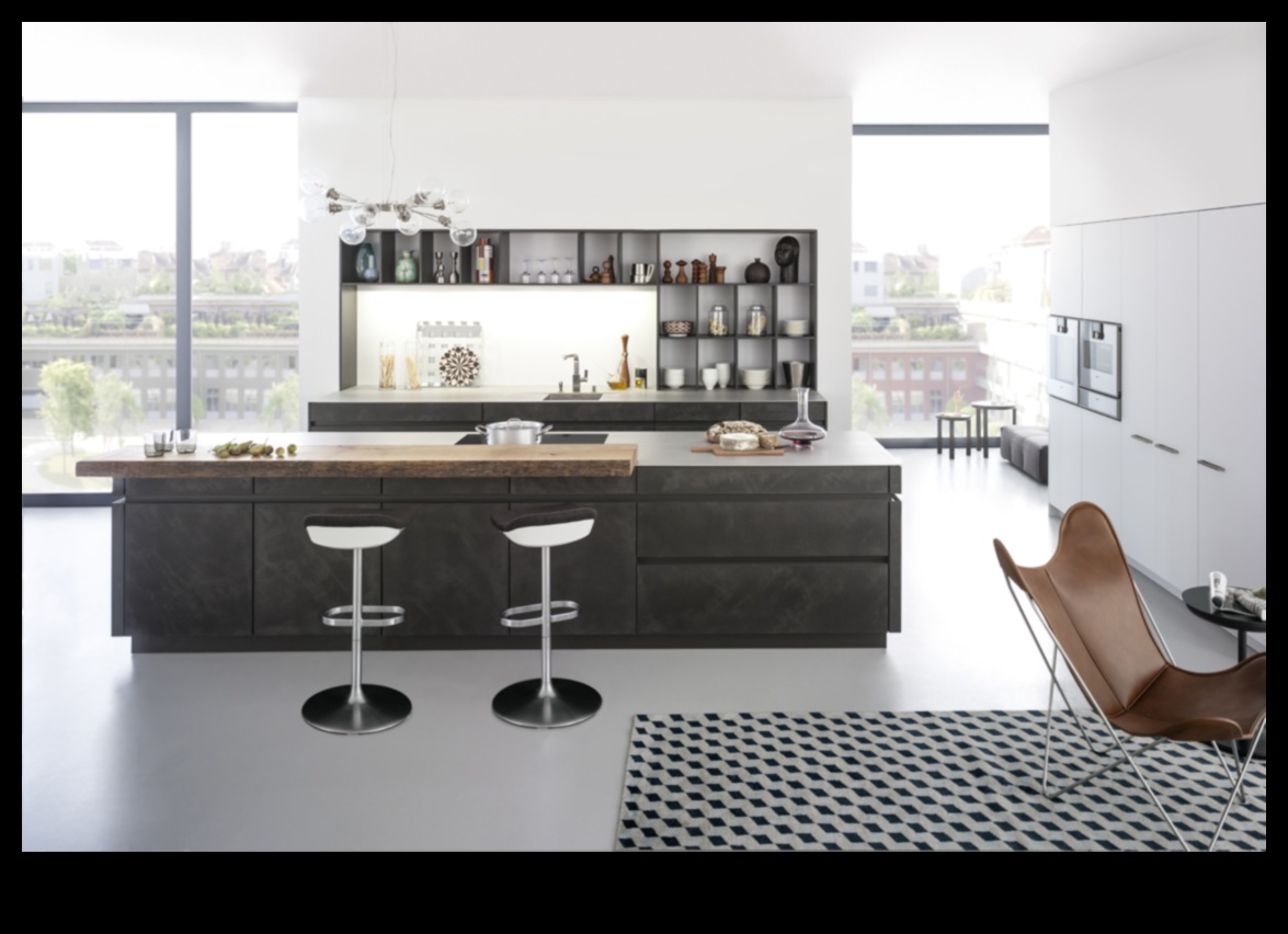 Kā izmantot betonu industriālajā elegantajā virtuves dizainā, lai iegūtu mūsdienīgu pieskārienu?