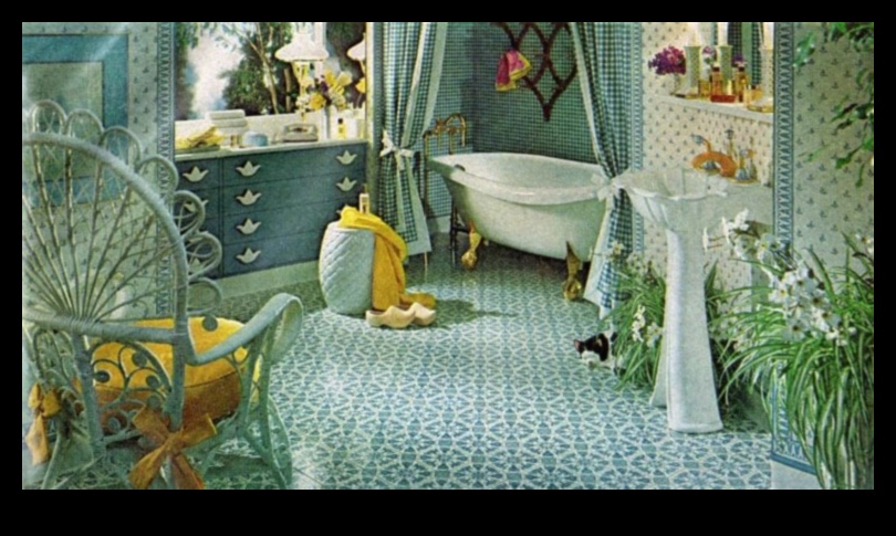 Vintage iedvesmotas vannas istabas dekoru idejas