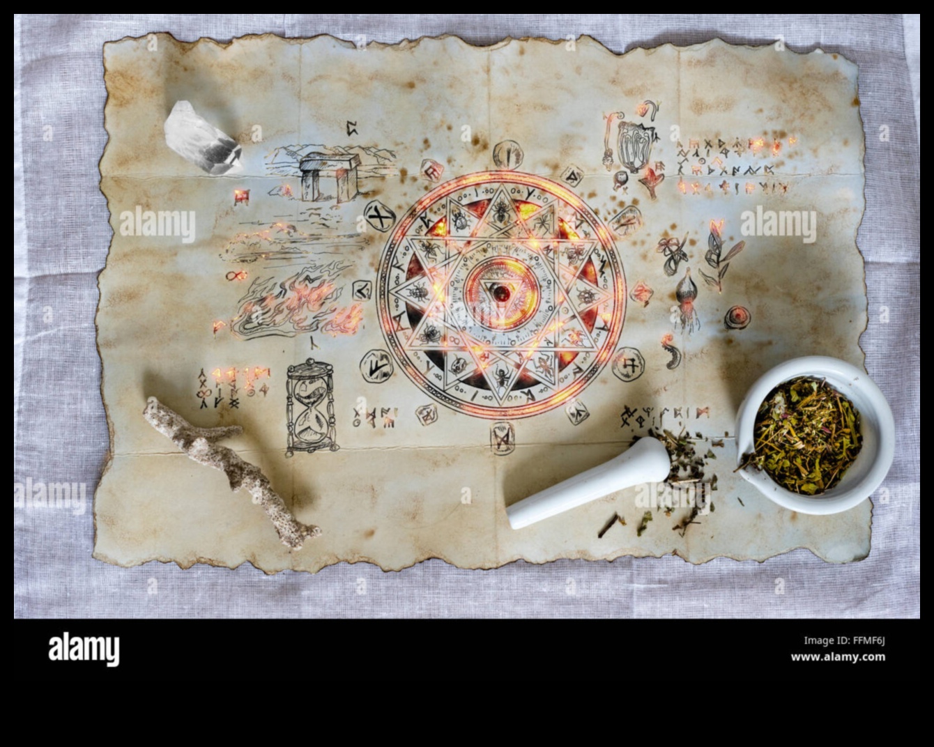 Apburtie pergamenti: viduslaiku rokrakstu ilustrāciju maģija