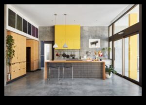 Kā izmantot betonu industriālajā elegantajā virtuves dizainā, lai iegūtu mūsdienīgu pieskārienu?