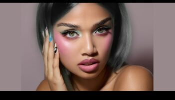 Drosmīgs vaigu sārtums, drosmīgas izvēles iespējas: izteiksmīgas krāsas izskats Glam grimā